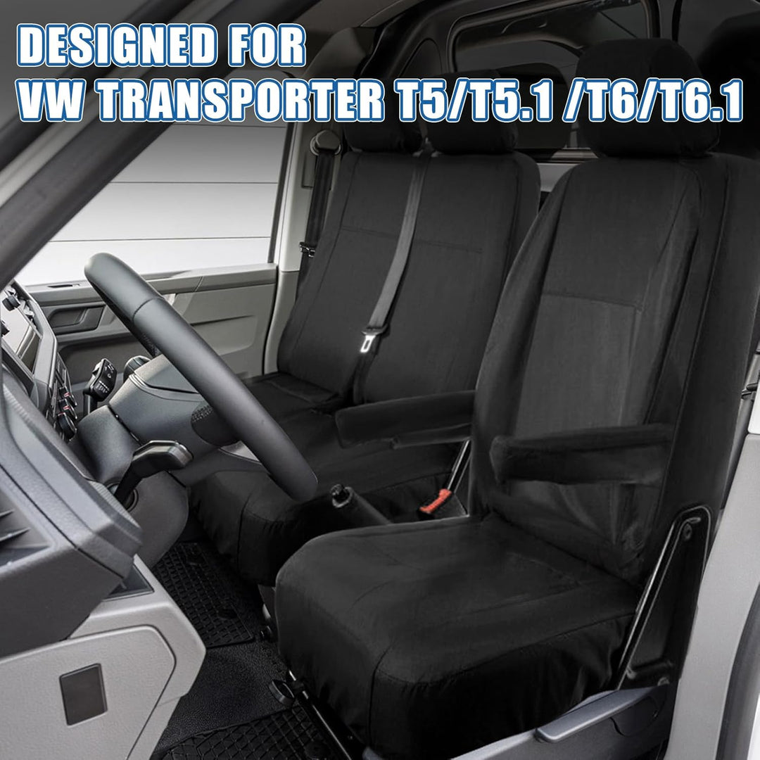 Soekodu Sitzbezüge kompatibel mit VW Transporter T5 T6 2003-2022 (3 Sitzer), 8er-Set Wasserdichter V