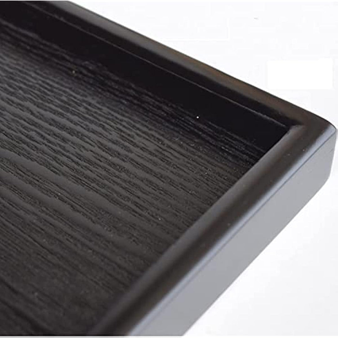 Dudoplatz Grosses rechteckiges Serviertablett aus Holz mit grossem Griff aus schwarzem Holz (45x35 c