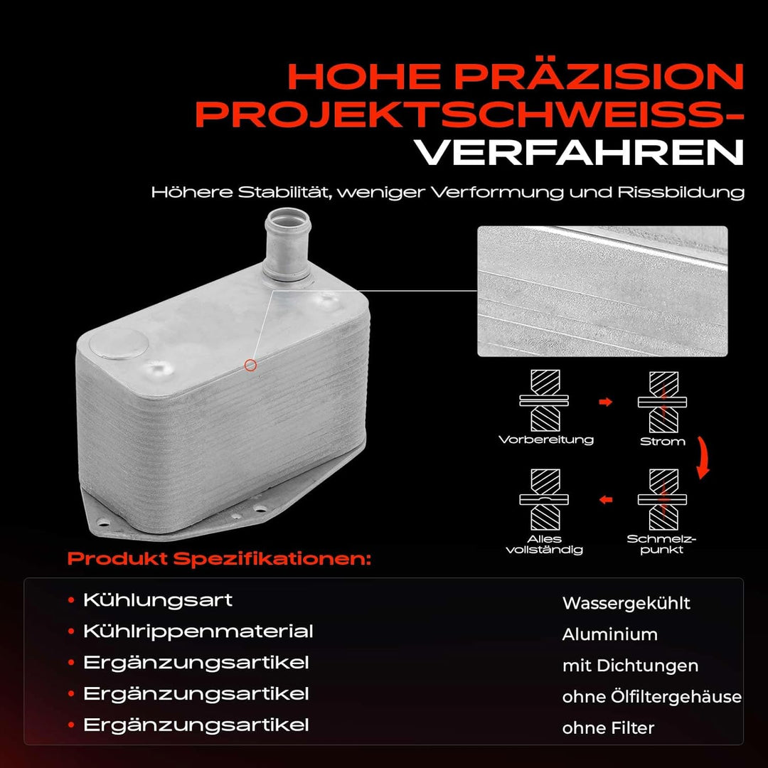 Frankberg Ölkühler Motoröl Kompatibel mit 3er E46 5er E39 7er E38 X5 E53 525d 330d 330xd 730d 3.0d 1