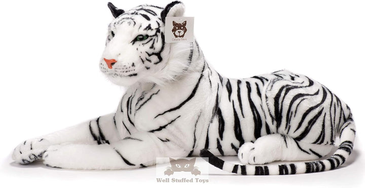 Deluxe Paws Realistischer, lebensechter, gefüllter Plüsch Weisser Tiger Weiches Spielzeug 100cm 40
