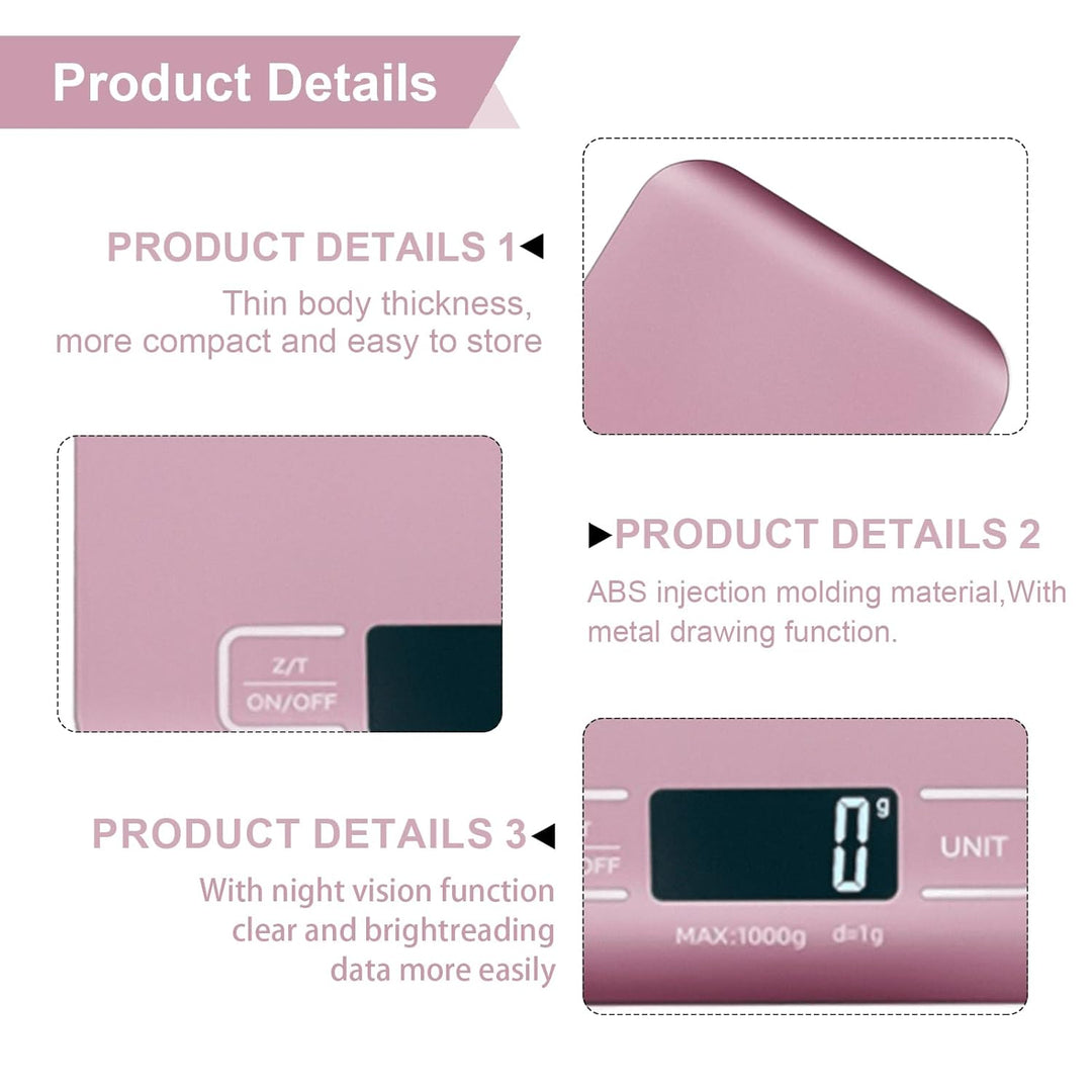 Küchenwaage Digital, 10kg/1g Küchenwaage USB Wiederaufladbar Digitale Küchenwaagen mit LCD Display &