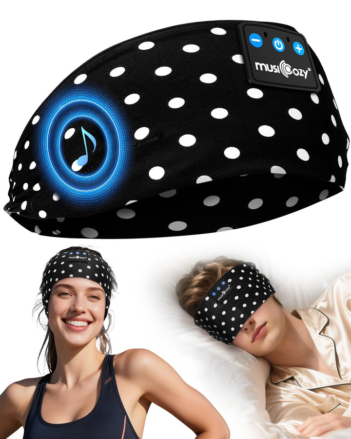 MUSICOZY Schlafkopfhörer Bluetooth, Schlaf Kopfhörer Seitenschläfer Kabellos Sport Kopfhörer Stirnba