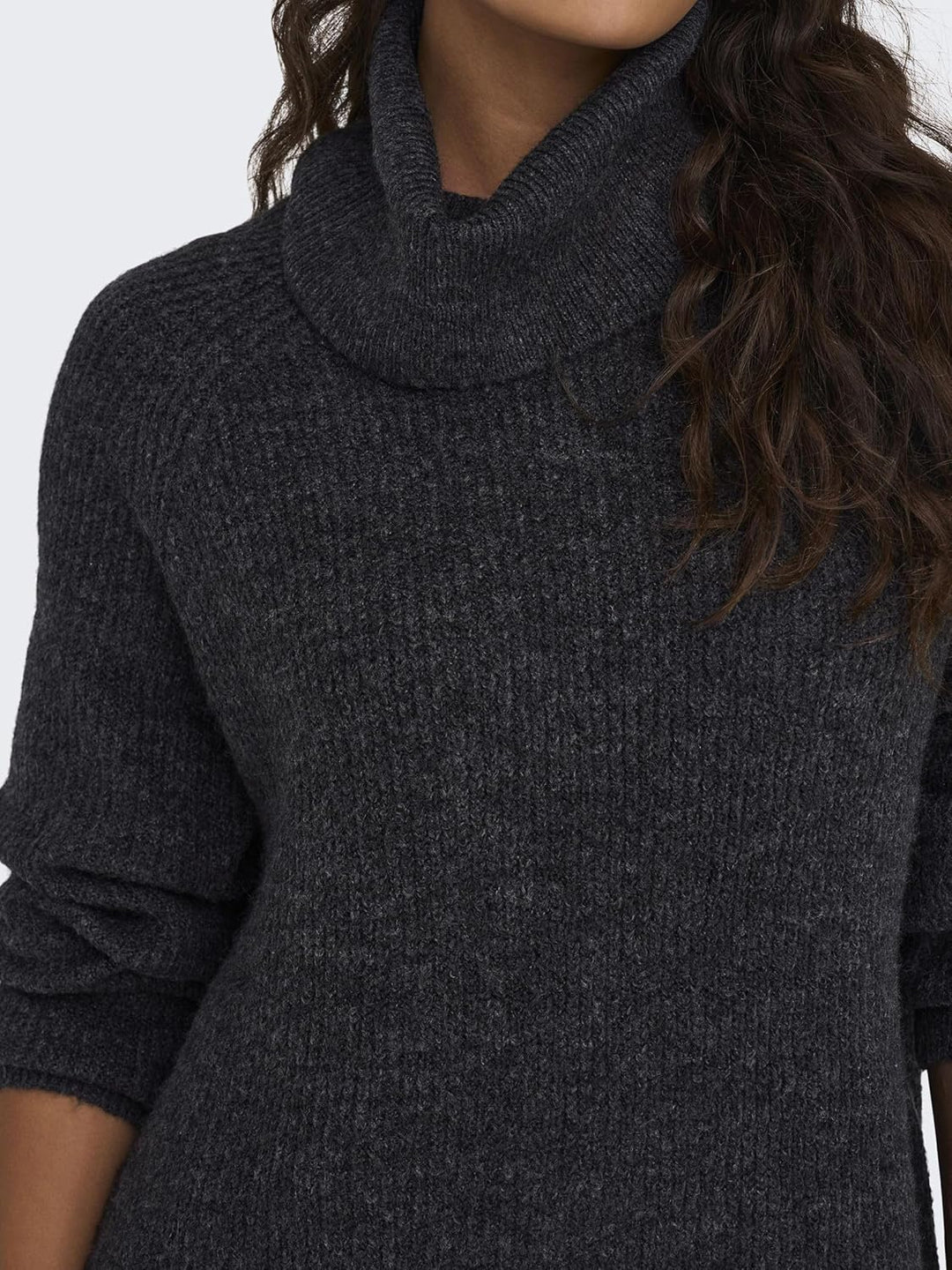 ONLY Female Strickpullover ONLSILLY Kurzes Kleid S Dark Grey Melange, S Dark Grey Melange