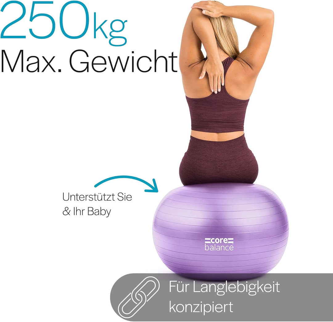 Core Balance Gymnastikball Schwangerschaft – Gymnastikball Gross und Berstsicher für Schwangerschaft