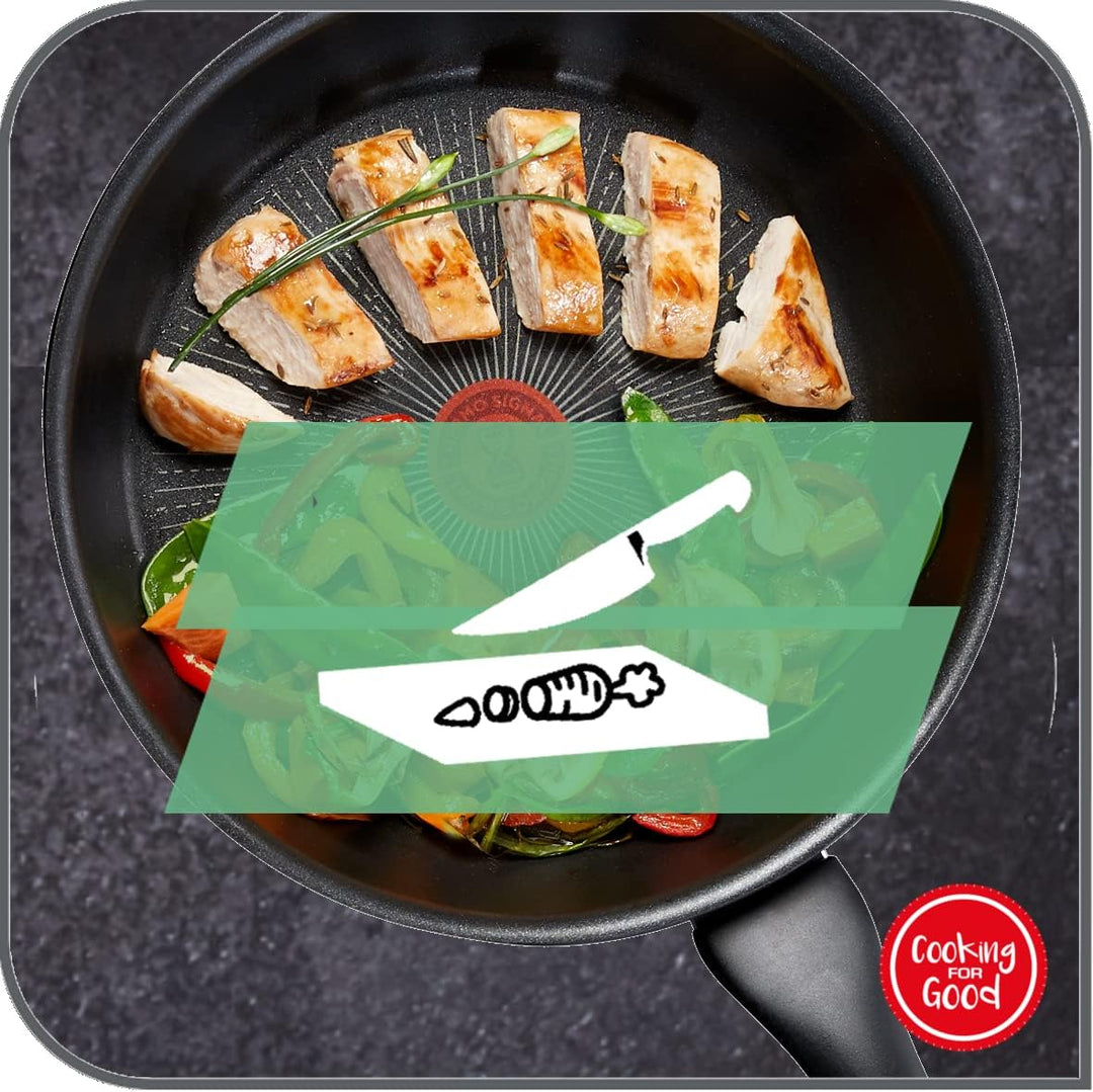 Tefal C38819 Hard Titanium Essential Wokpfanne 28 cm | Antihaftversiegelung mit Titanpartikeln | The