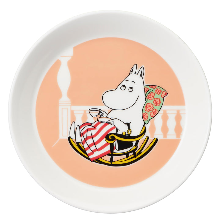 Arabia 1057215 MOOMIN PLATES Teller, Porzellan, 19 cm 19 cm Orange/Abendrot im Zickzackmuster (Sunse