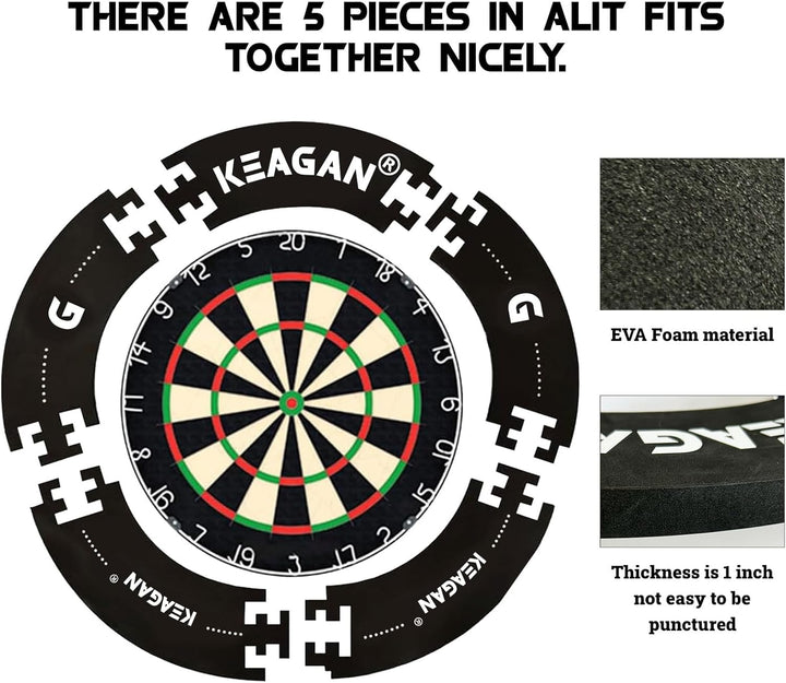 KEAGAN Dartboard Umrandungsring, Eva Dartboard Wandschutz, 2,5 cm Dicker Dartboard Umrandung, Spleis