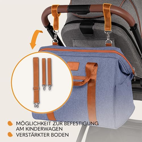 Lionelo Ida Kinderwagentasche, 2 interne Thermo-Taschen für Flaschen, Tasche für Feuchttücher, Wicke