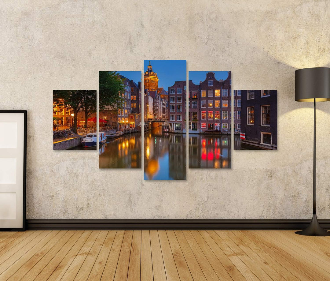 islandburner Bild auf Leinwand Nachtansicht Der Nicolaaskerk In Amsterdam Bilder Wandbilder Poster L