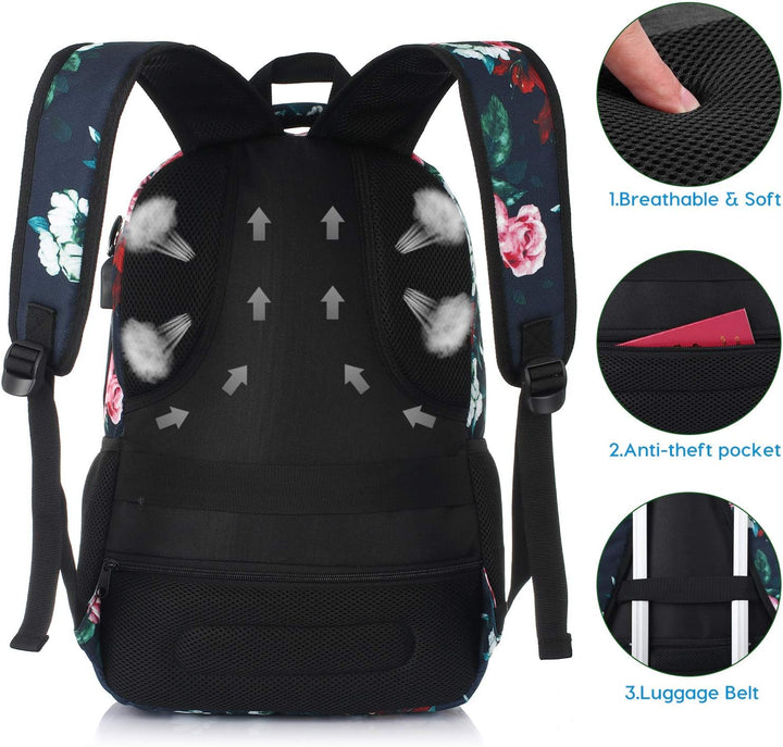 YAMTION Rucksack Damen,Schulrucksack Mädchen Teenager Tagesrucksack Frauen mit Laptopfach für Schule