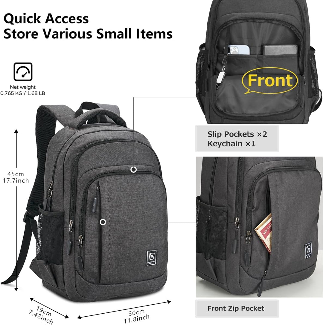 17.3 Zoll Laptop Schulrucksack Teenager Jungen und Mädchen, Rucksack Herren Gross mit Laptopfach Was