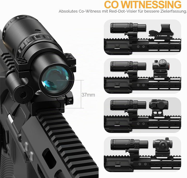 Feyachi 1.5X - 5X Lupe, Magnifier mit Flip to Side Mount Fokus Einstellung