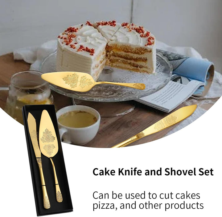 Generisch Kuchenschneideset für Hochzeit, Haushaltskuchenschneider und Tortenheber-Set | Rostfreier