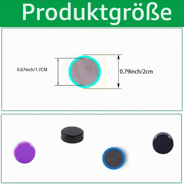PYJLBX Magnete für Magnettafel,100 Stück 10 Farben Magnet Kühlschrankmagnete, Magnete Stark Magnete