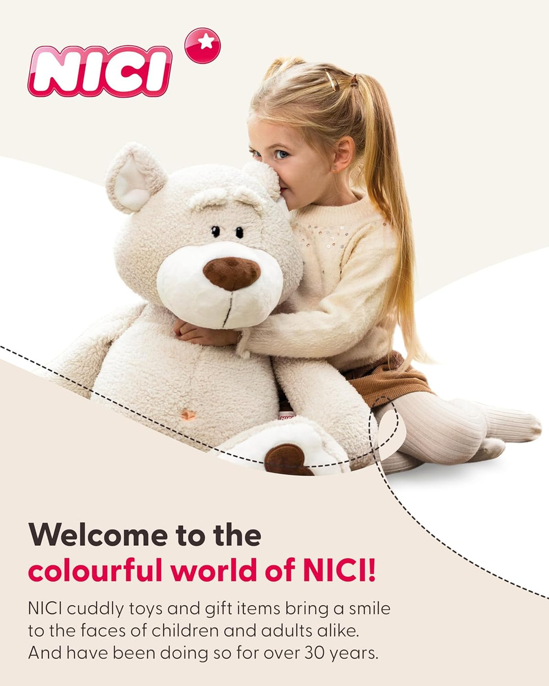 NICI Kinderrucksack rosa 2 in 1 mit Kuscheltier Waschbär 25cm - Kindergartenrucksack Mädchen & Junge