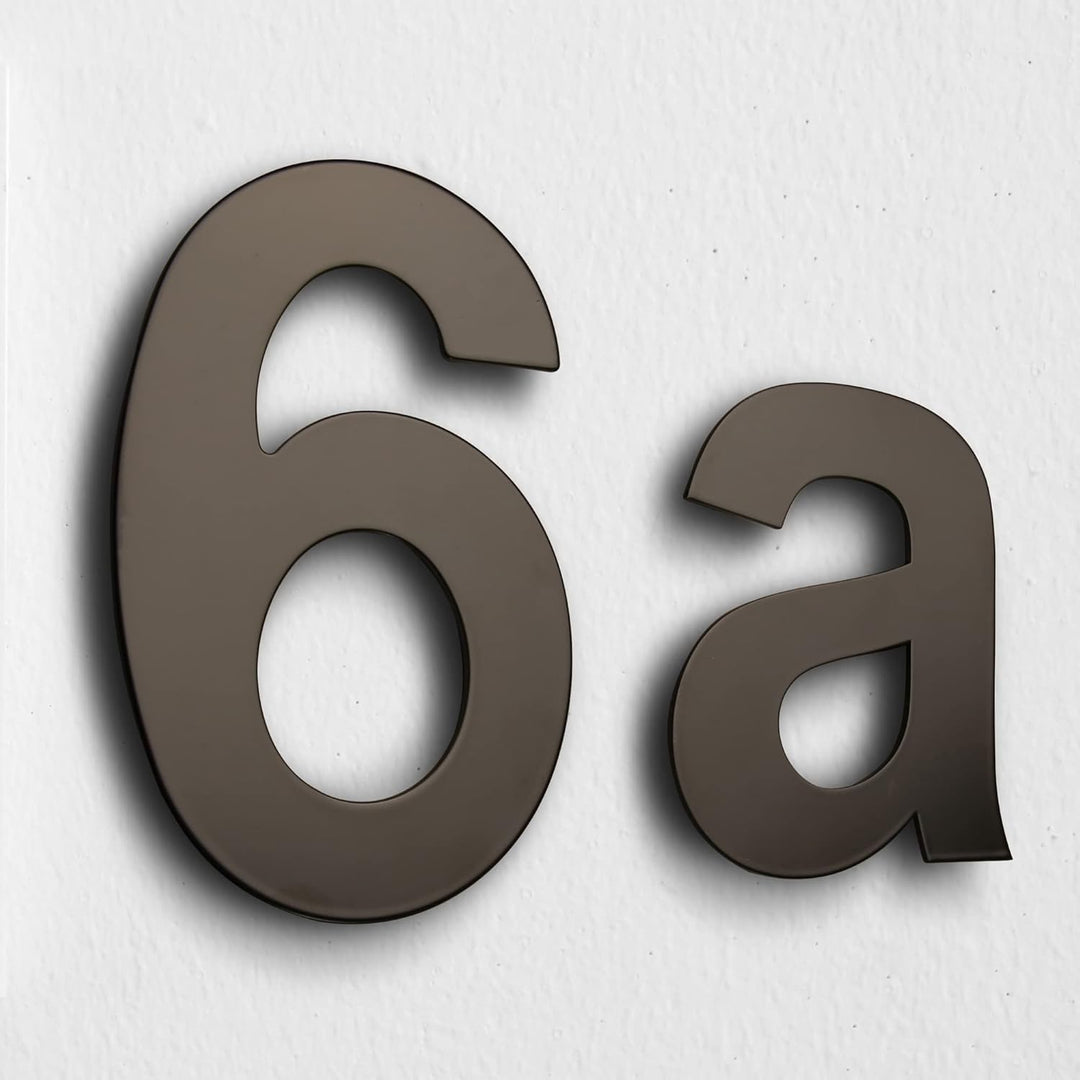 HASWARE 304 Edelstahl Moderne Hausnummer 6 Zoll/15cm Stilvolle Tür Alphabet Plakette für Strasse Hom