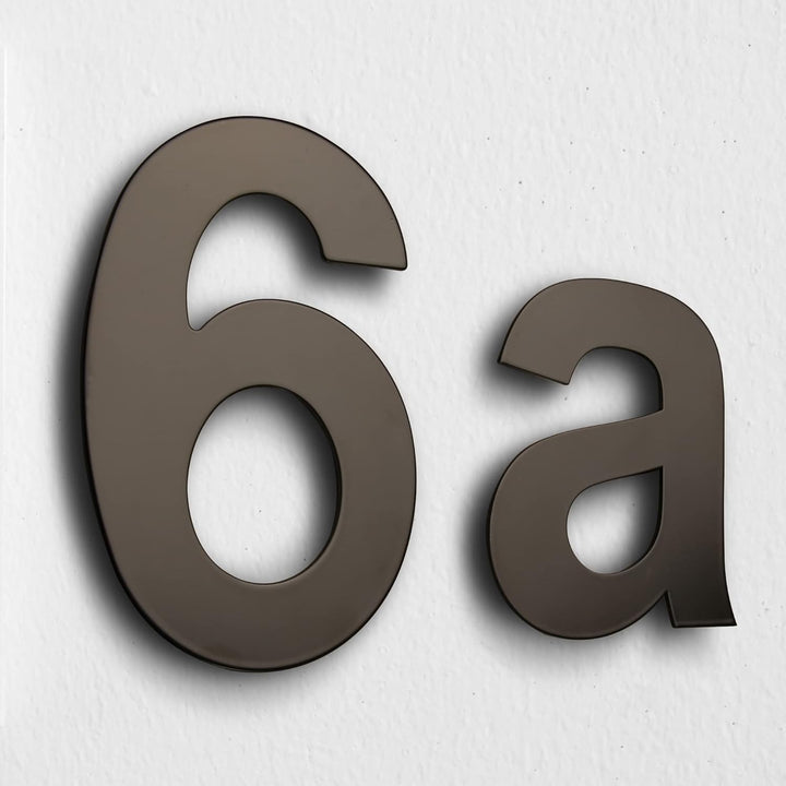 HASWARE 304 Edelstahl Moderne Hausnummer 6 Zoll/15cm Stilvolle Tür Alphabet Plakette für Strasse Hom