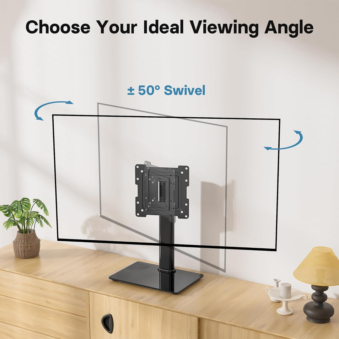 BONTEC TV Standfuss Monitor Standfuss für 17-43 Zoll LCD LED OLED Plasma Flach &amp; Curved Fernseher &amp;