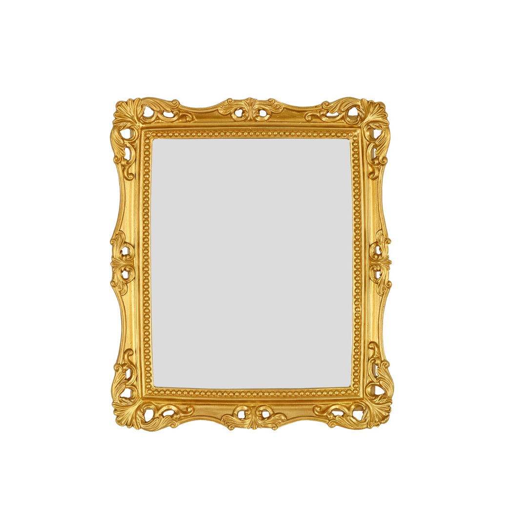 OIGUMR Wandspiegel, quadratisch, Vintage-Spiegel, goldfarben, 28,2 x 23,9 cm Medium Gold, 27.9L x 23