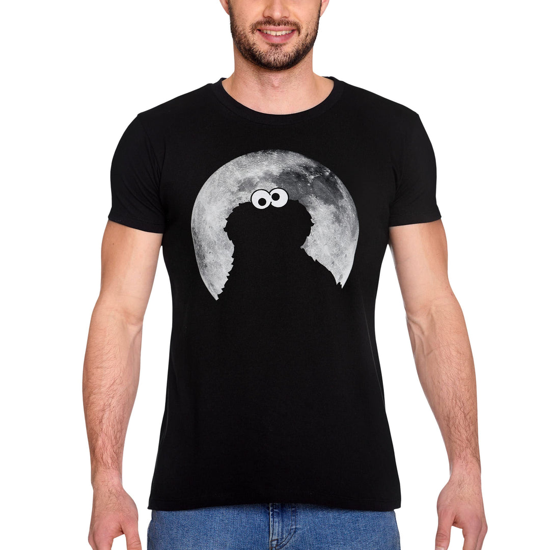 Elbenwald Sesamstrasse T-Shirt mit verschiedenen Motiven für Herren Damen Unisex Baumwolle schwarz S