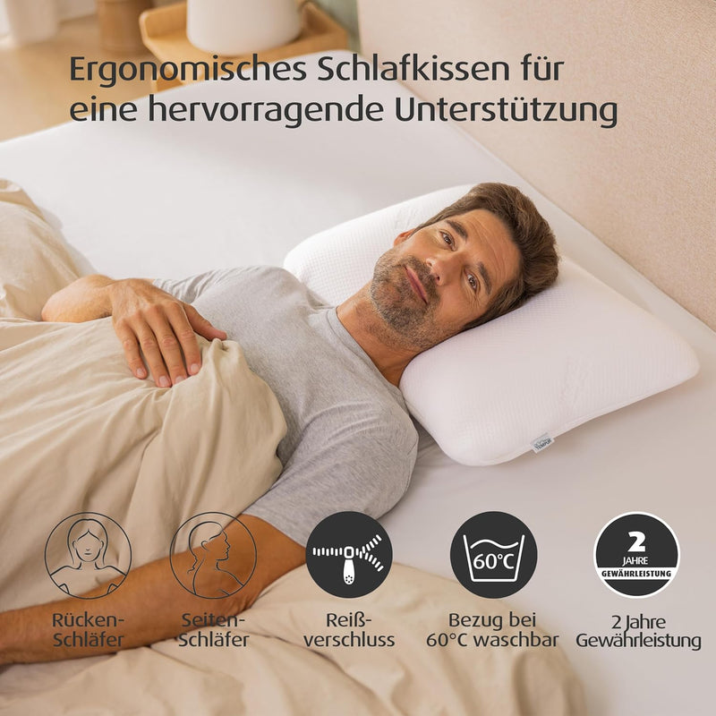 TEMPUR Symphony Schlafkissen Memory Foam, ergonomisches Nackenstützkissen für Rücken- und Seitenschl