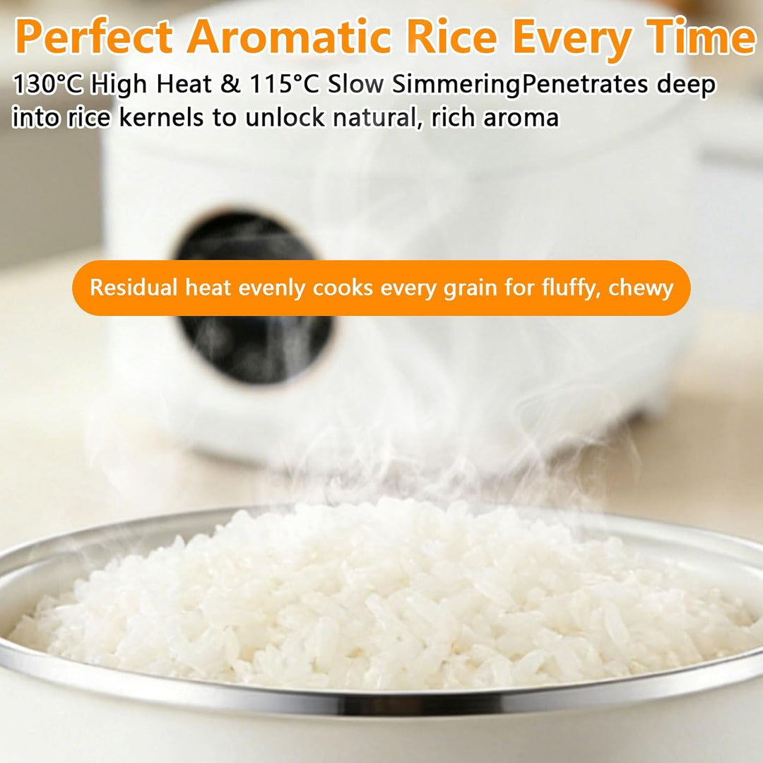 2L Low Sugar Reiskocher, Rice Cooker mit Low Carb Funktion, 500W Digitaler Multikocher mit 24-Stunde