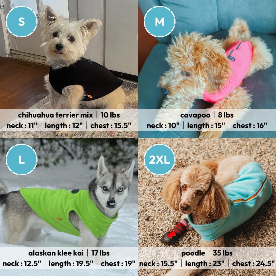 Gooby Fleece-Hundepullover mit Reissverschluss – Blau, Grösse S – warme Fleece-Hundejacke zum Hinein