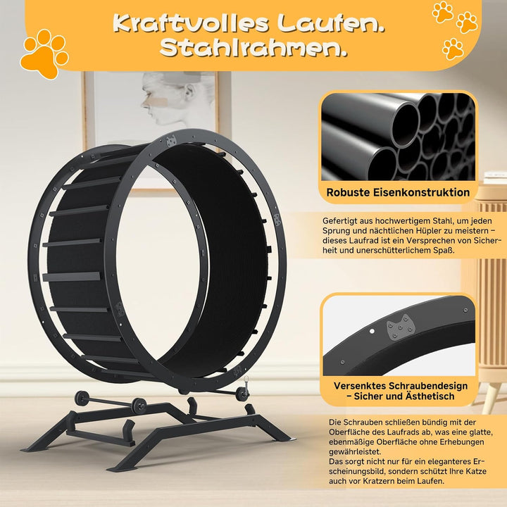 GTPLAYER Katzenlaufrad, laufrad Katze, Extra grosser 100 cm, ultraleises Laufrad mit Abnehmbarer Tep