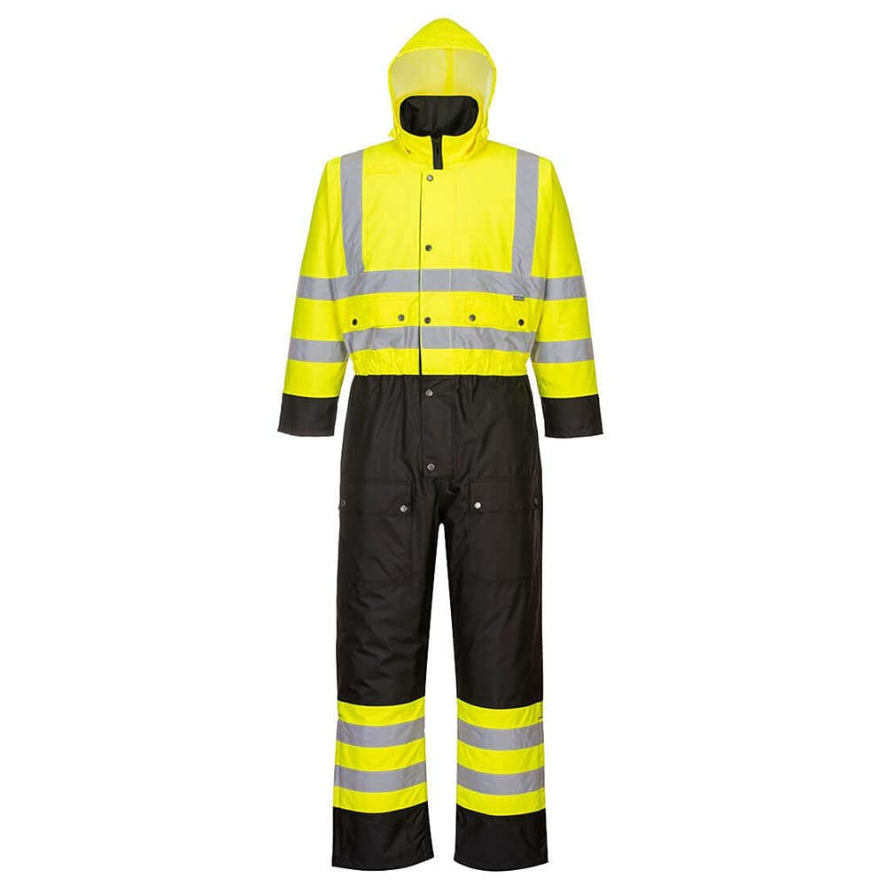 Portwest Warnschutz Kontrast Overall - gefüttert , Grösse: 7XL, Farbe: Gelb/Schwarz, S485YBR7XL