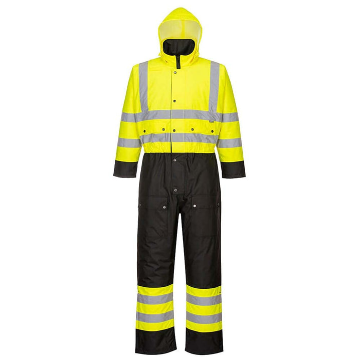 Portwest Warnschutz Kontrast Overall - gefüttert , Grösse: 7XL, Farbe: Gelb/Schwarz, S485YBR7XL