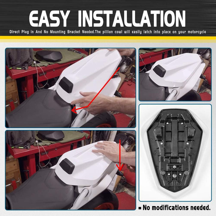 Motorrad-Soziussitzabdeckung für den Soziussitz, harter ABS-Motorverkleidung, Heckabschnitt für K.T.