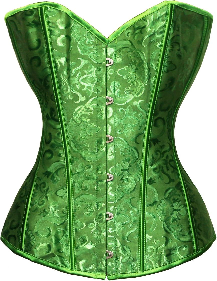 Bslingerie® Damen Brocade Bustier Korsagen S Grüner Brokat, S Gr&#xFC;ner Brokat