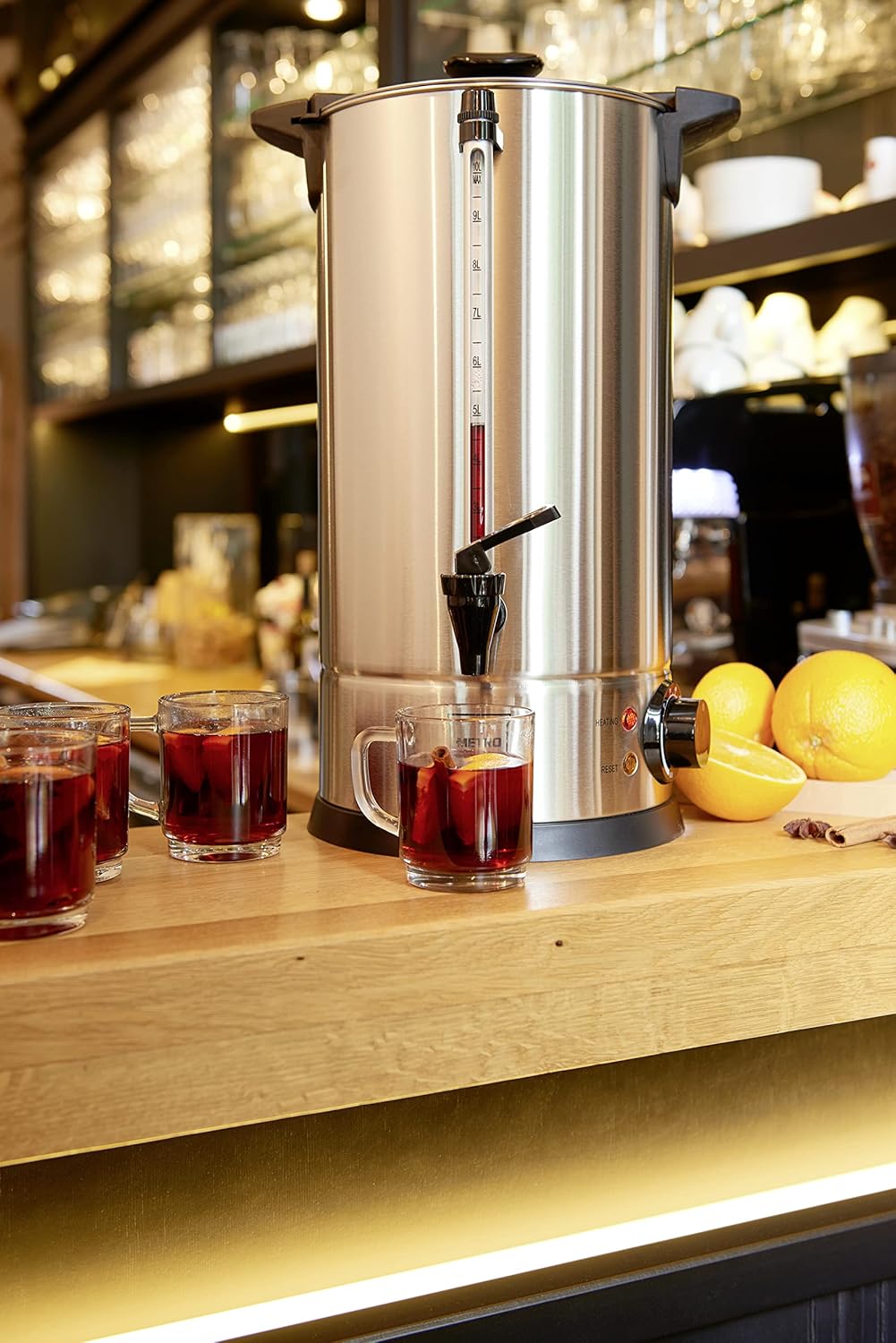 METRO Professional Wasserkocher GWB1010, auch für Glühwein, Glühweinspender, 10 Liter, 65 Tassen, 13