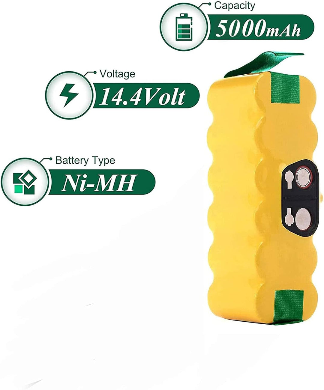 5000mAh Akku für iRobot Roomba,14.4V Ersatzakku für Roomba,5000mAh NI-MH Akku für iRobot Roomba 500