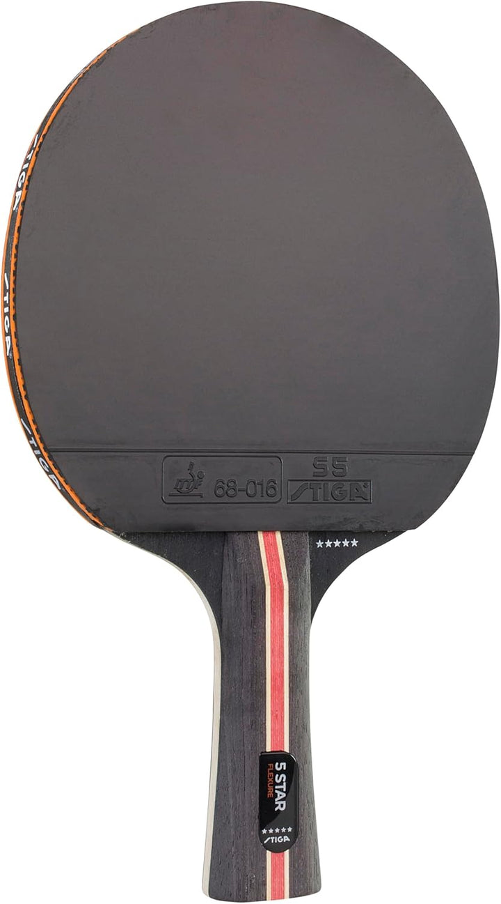 Stiga Flexure 5-Sterne Tischtennisschläger ITTF Profi Tabletennis Racket, Schwarz/Rot