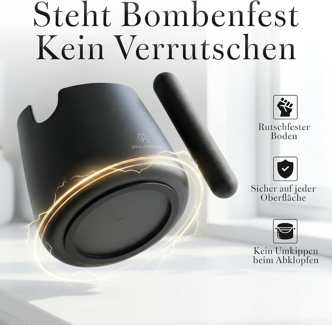 Abklopfbehälter für Siebträger – Espresso Knock Box geräuscharm mit rutschfestem Stand