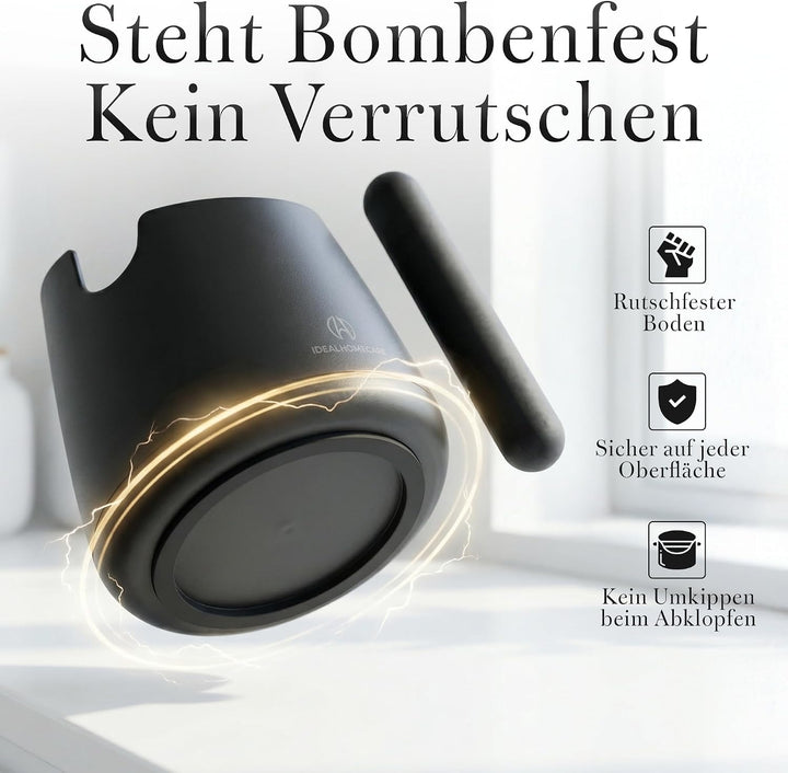 Abklopfbehälter für Siebträger – Espresso Knock Box geräuscharm mit rutschfestem Stand
