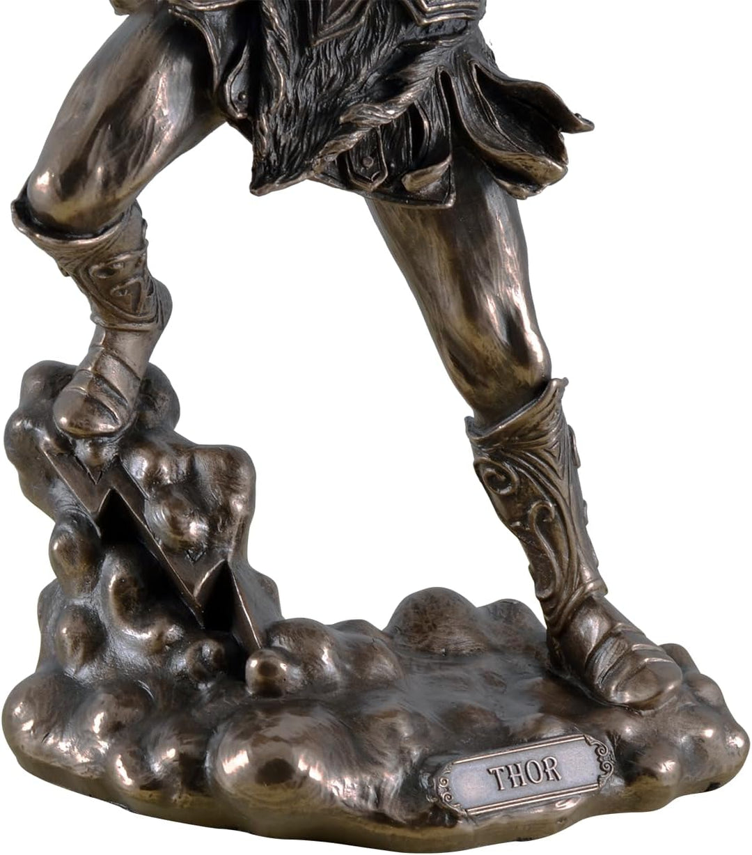 Nordischer Donnergott Thor in Rüstung Gott Figur bronziert Odin Skulptur by Veronese