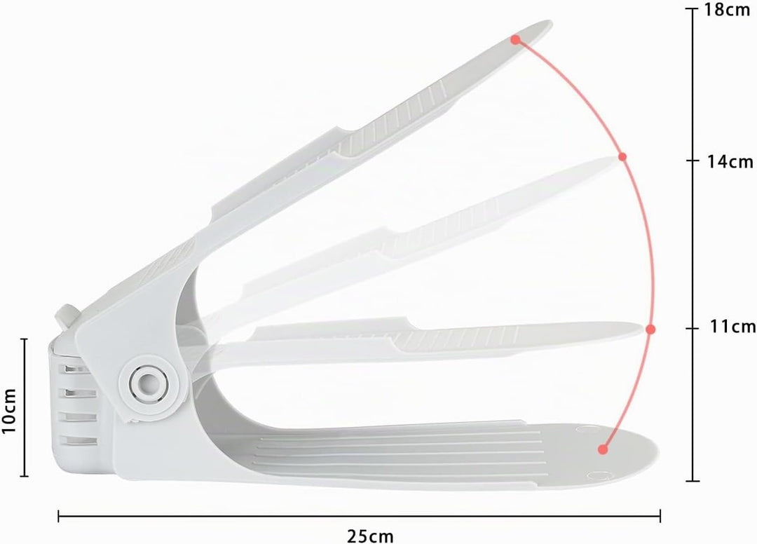 30 x Verstellbarer Schuhregal Schuhstapler schuhaufbewahrung Schuhorganizer Schuhhalter Farbe: Weiss