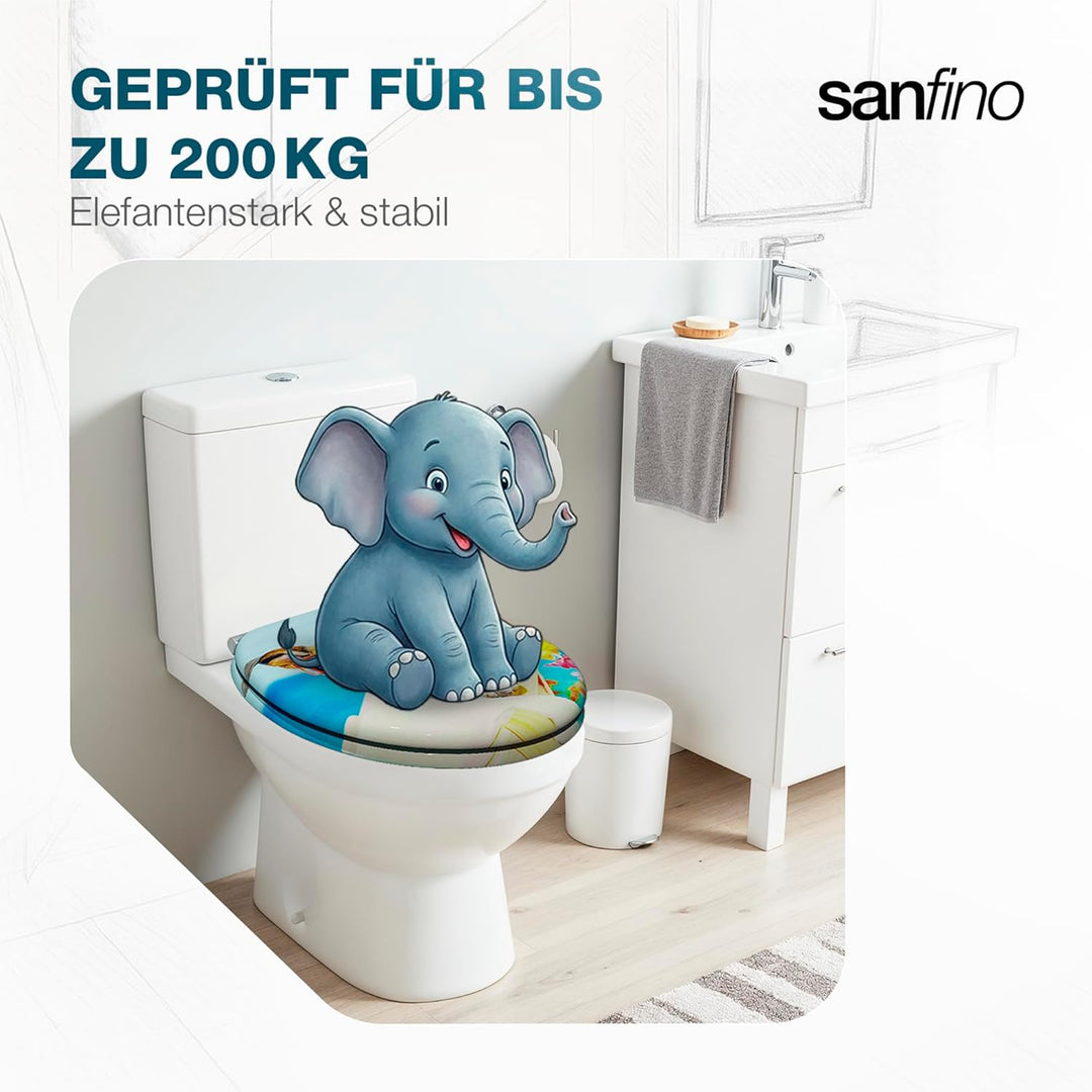 Premium WC Sitz mit Absenkautomatik – hochwertige Toilettendeckel aus Holz, viele bunte Motive, hohe