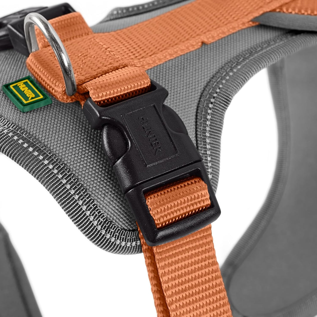 HUNTER Hundegeschirr NEOPREN, Farbe: Kupfer/grau, strapazierfähiges Nylon, mit weichem Neopren gepol