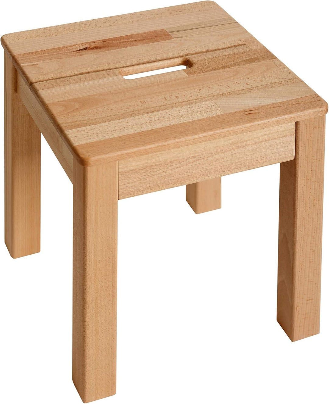 Krok Wood Hocker Tomas aus Massivholz 35x35x45 cm (Buche, 1x mit Eingriff) 1x mit Eingriff Buche, 1x