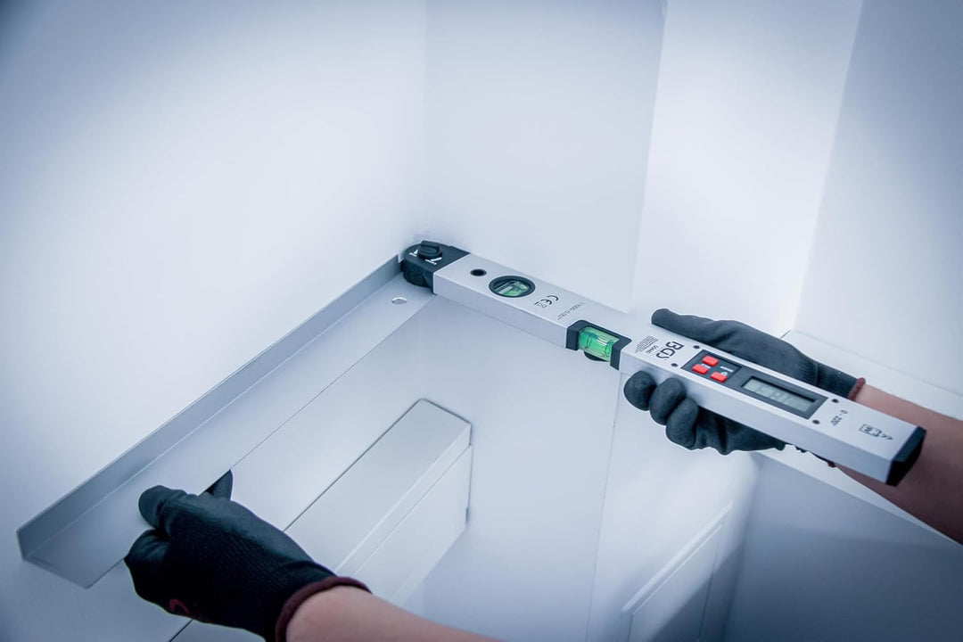 BGS 50440 | Digitaler LCD-Winkelmesser mit Wasserwaage | 450 mm | Winkelschmiege mit Feststellfunkti