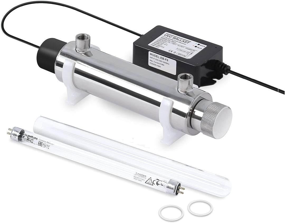 UV Anlage Wasserfilter Desinfektionsanlage mit UV Lampe 6 watt, Durchfluss 2l/min für Mikrofilteranl