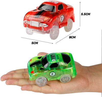 2 LED Race Cars Spielzeug Glow in The Dark für Kinder 3 4 5 6 7 8, MEHRWEG (2 Autos), 2 Autos