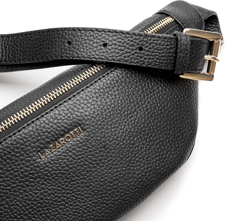 Lazarotti Bologna Leder Gürteltasche Damen | längenverstellbarer Tragegurt | grosse Bauchtasche 31 c