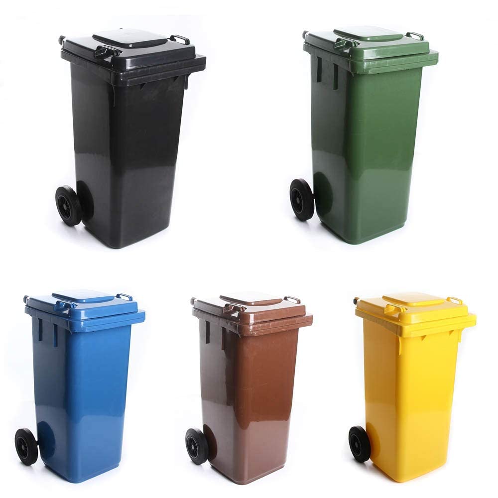 rg-vertrieb Mülltonne Müllbehälter 120L mit Deckel 2 Rad Behälter Abfalltonne 5 Farben (Graphit), Gr