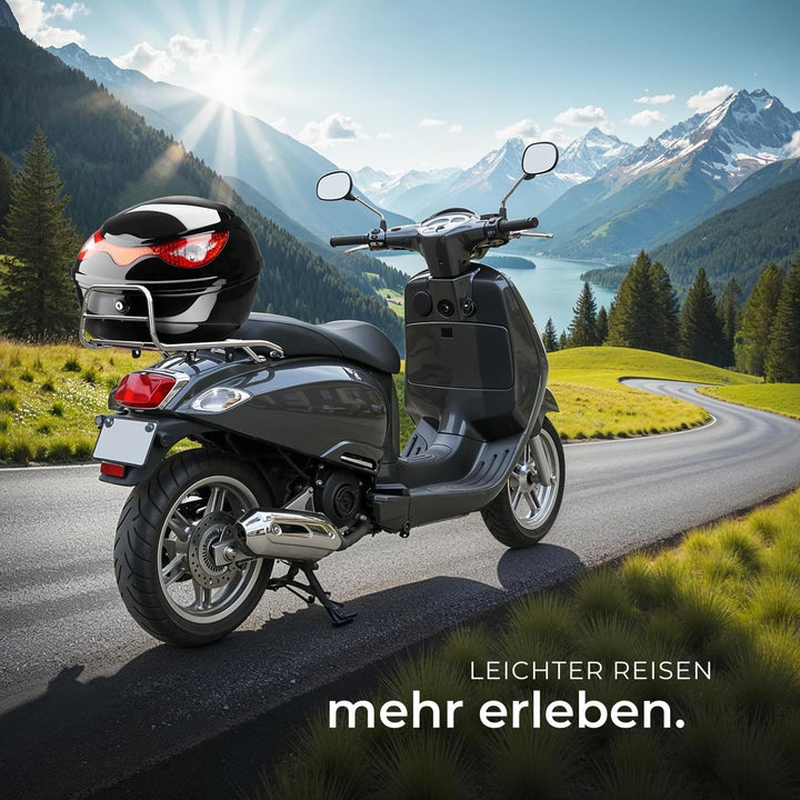 tectake® 401630 Motorradkoffer Topcase Roller - 22 Liter Volumen