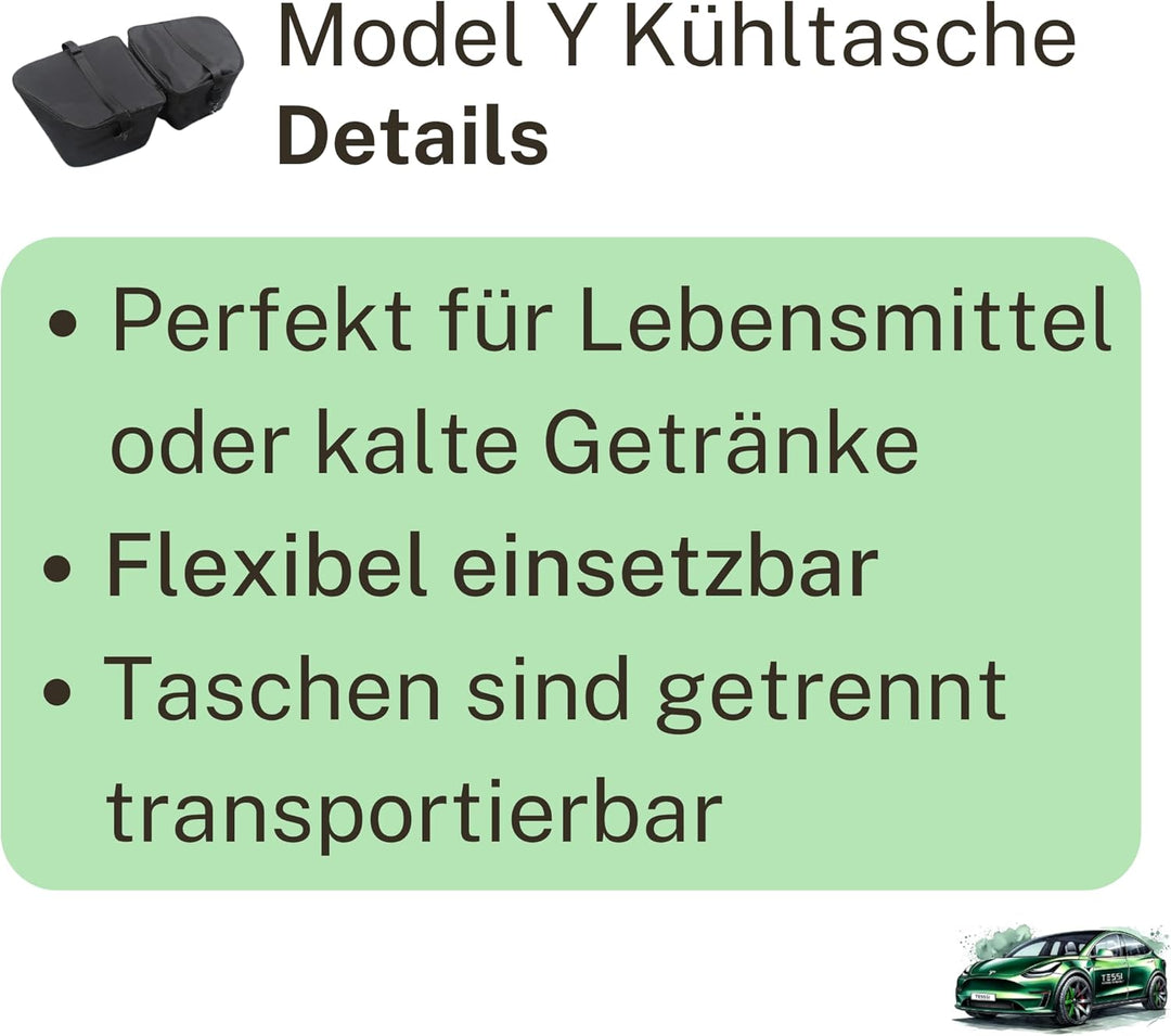 TESSI Frunk Kühltasche passend für das Tesla Model Y - wasserdichte isolierte Frunk Kühltasche - 2-t