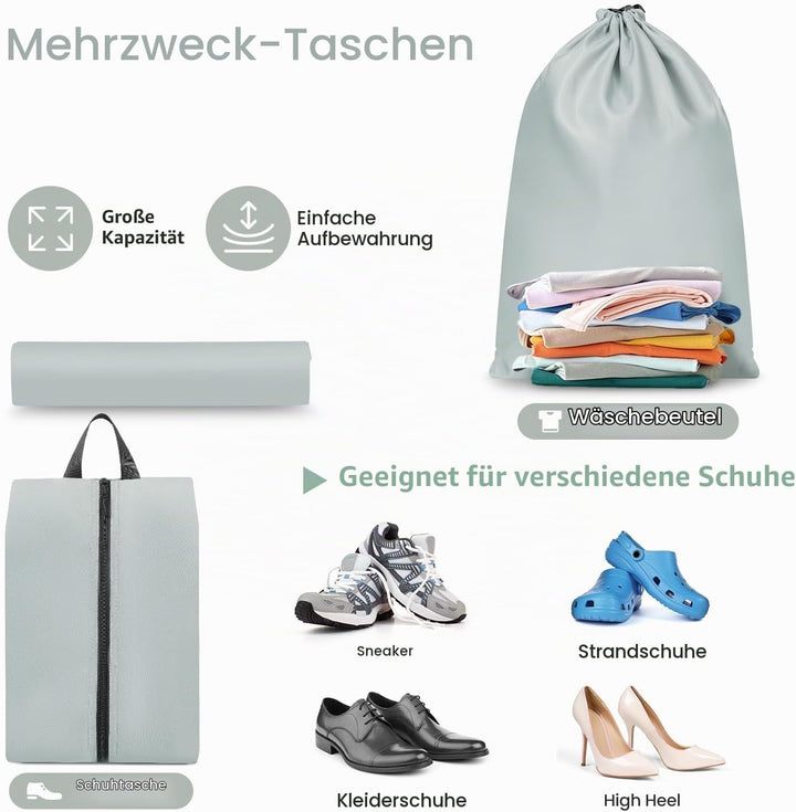Prezon Packing Cubes for Suitcase 10 Set, Leichtgewichtige Gepäck Packing Organizer Packing Cubes fü